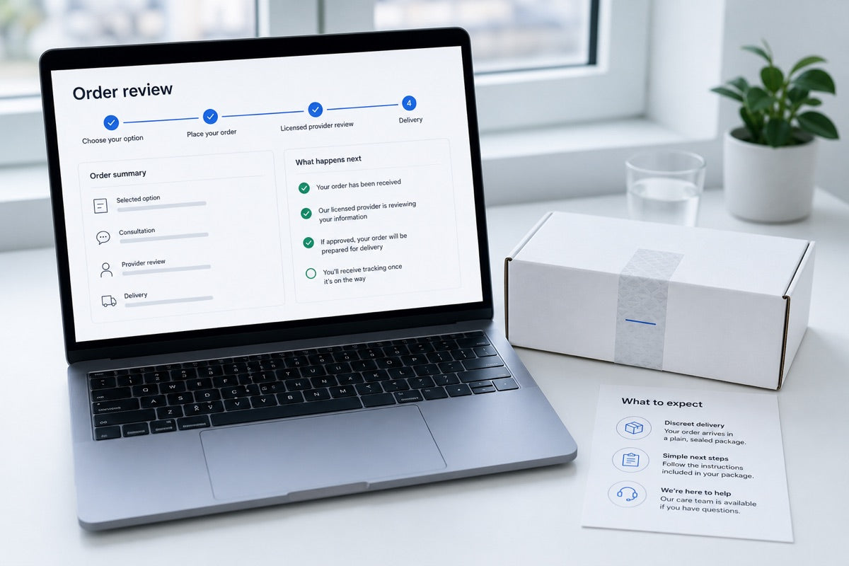 Order review and discreet clinical delivery package